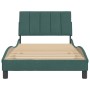 Estructura cama sin colchón terciopelo verde oscuro 100x200 cm
