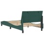 Estructura cama sin colchón terciopelo verde oscuro 100x200 cm