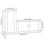 Set TV-Möbel 2-tlg Sperrholz glänzend weiß von vidaXL, TV-Möbel - Ref: Foro24-3188488, Preis: 128,82 €, Rabatt: %