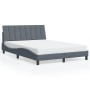 Estructura de cama sin colchón terciopelo gris oscuro 120x200cm