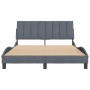 Estructura de cama sin colchón terciopelo gris oscuro 120x200cm