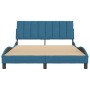 Estructura de cama con cabecero terciopelo azul 120x200 cm