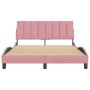 Estructura de cama sin colchón terciopelo rosa 120x200 cm