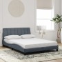 Estructura de cama sin colchón terciopelo gris oscuro 140x190cm