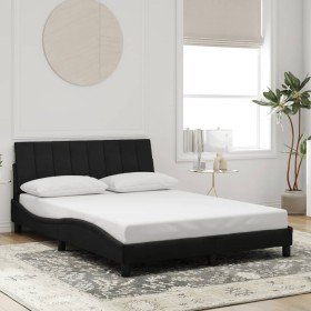 Estructura de cama sin colchón terciopelo negro 140x190 cm Estructura de cama sin colchón terciopelo negro 140x190 cm