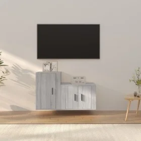 TV-Möbelset 2-teilig Sonoma graues Sperrholz von vidaXL, TV-Möbel - Ref: Foro24-3188396, Preis: 84,88 €, Rabatt: %