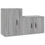 TV-Möbelset 2-teilig Sonoma graues Sperrholz von vidaXL, TV-Möbel - Ref: Foro24-3188396, Preis: 84,88 €, Rabatt: %