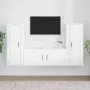 TV-Möbelset 3-teilig aus glänzend weißem Sperrholz von vidaXL, TV-Möbel - Ref: Foro24-3188760, Preis: 194,13 €, Rabatt: %