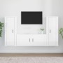 TV-Möbelset 3-teilig aus glänzend weißem Sperrholz von vidaXL, TV-Möbel - Ref: Foro24-3188760, Preis: 196,61 €, Rabatt: %