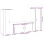 TV-Möbelset 3-teilig aus glänzend weißem Sperrholz von vidaXL, TV-Möbel - Ref: Foro24-3188760, Preis: 196,61 €, Rabatt: %