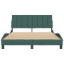 Estructura cama sin colchón terciopelo verde oscuro 140x200 cm