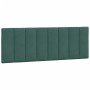 Estructura cama sin colchón terciopelo verde oscuro 140x200 cm