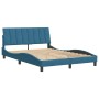 Estructura de cama con cabecero terciopelo azul 140x200 cm