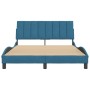 Estructura de cama con cabecero terciopelo azul 140x200 cm