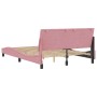 Estructura de cama sin colchón terciopelo rosa 140x200 cm