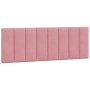 Estructura de cama sin colchón terciopelo rosa 140x200 cm