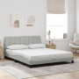 Estructura de cama sin colchón terciopelo gris claro 160x200 cm