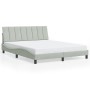Estructura de cama sin colchón terciopelo gris claro 160x200 cm