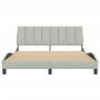 Estructura de cama sin colchón terciopelo gris claro 160x200 cm