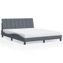 Estructura de cama sin colchón terciopelo gris oscuro 160x200cm