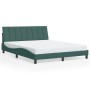 Estructura cama sin colchón terciopelo verde oscuro 160x200 cm