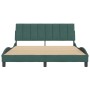 Estructura cama sin colchón terciopelo verde oscuro 160x200 cm