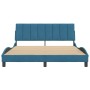 Estructura de cama con cabecero terciopelo azul 160x200 cm