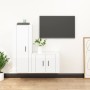 Set de muebles de TV 2 pzas madera contrachapada blanco brillo de vidaXL, Muebles TV - Ref: Foro24-3188720, Precio: 101,59 €,...