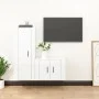 TV-Möbel-Set, 2-teilig, aus glänzend weiß lackiertem Sperrholz. von vidaXL, TV-Möbel - Ref: Foro24-3188720, Preis: 100,48 €, ...