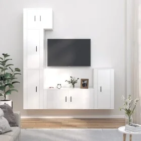 Set TV-Möbel 5 Stück Sperrholz glänzend weiß von vidaXL, TV-Möbel - Ref: Foro24-3188616, Preis: 266,97 €, Rabatt: %
