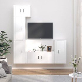 Set TV-Möbel 5 Stück Sperrholz glänzend weiß von vidaXL, TV-Möbel - Ref: Foro24-3188616, Preis: 270,29 €, Rabatt: %