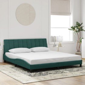 Estructura cama sin colchón terciopelo verde oscuro 180x200 cm Estructura cama sin colchón terciopelo verde oscuro 180x200 cm