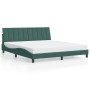 Estructura cama sin colchón terciopelo verde oscuro 180x200 cm