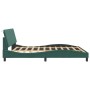 Estructura cama sin colchón terciopelo verde oscuro 180x200 cm
