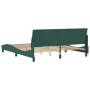 Estructura cama sin colchón terciopelo verde oscuro 180x200 cm