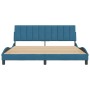 Estructura de cama con cabecero terciopelo azul 180x200 cm