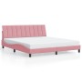 Estructura de cama sin colchón terciopelo rosa 180x200 cm