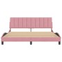 Estructura de cama sin colchón terciopelo rosa 180x200 cm