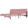 Estructura de cama sin colchón terciopelo rosa 180x200 cm
