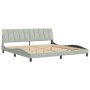 Estructura de cama sin colchón terciopelo gris claro 200x200 cm