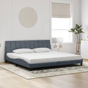 Estructura cama sin colchón terciopelo gris oscuro 200x200 cm
