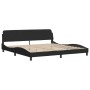 Estructura cama sin colchón terciopelo negro 200x200 cm