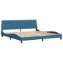 Estructura de cama sin colchón terciopelo azul 200x200 cm