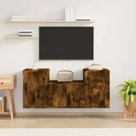 TV-Möbelset 3-teilig aus geräuchertem Eichensperrholz von vidaXL, TV-Möbel - Ref: Foro24-3188499, Preis: 107,80 €, Rabatt: %