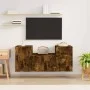 TV-Möbelset 3-teilig aus geräuchertem Eichensperrholz von vidaXL, TV-Möbel - Ref: Foro24-3188499, Preis: 107,80 €, Rabatt: %