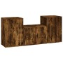 Set de muebles de TV 3 pzas madera contrachapada roble ahumado de vidaXL, Muebles TV - Ref: Foro24-3188499, Precio: 108,95 €,...