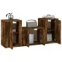 TV-Möbelset 3-teilig aus geräuchertem Eichensperrholz von vidaXL, TV-Möbel - Ref: Foro24-3188499, Preis: 107,80 €, Rabatt: %