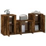 TV-Möbelset 3-teilig aus geräuchertem Eichensperrholz von vidaXL, TV-Möbel - Ref: Foro24-3188499, Preis: 109,05 €, Rabatt: %