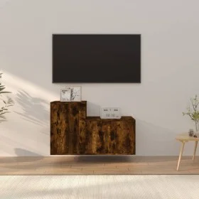 Set de muebles de TV 2 pzas madera contrachapada roble ahumado de vidaXL, Muebles TV - Ref: Foro24-3188395, Precio: 76,76 €, ...