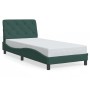 Estructura de cama sin colchón terciopelo verde oscuro 80x200cm